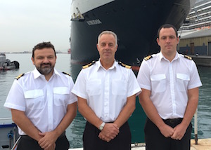 (from left to right :  Port Officer Paul Howard, Commodore Bob Sanguinetti – CEO and Captain of the Port, Port Officer Stefan Rothwell)