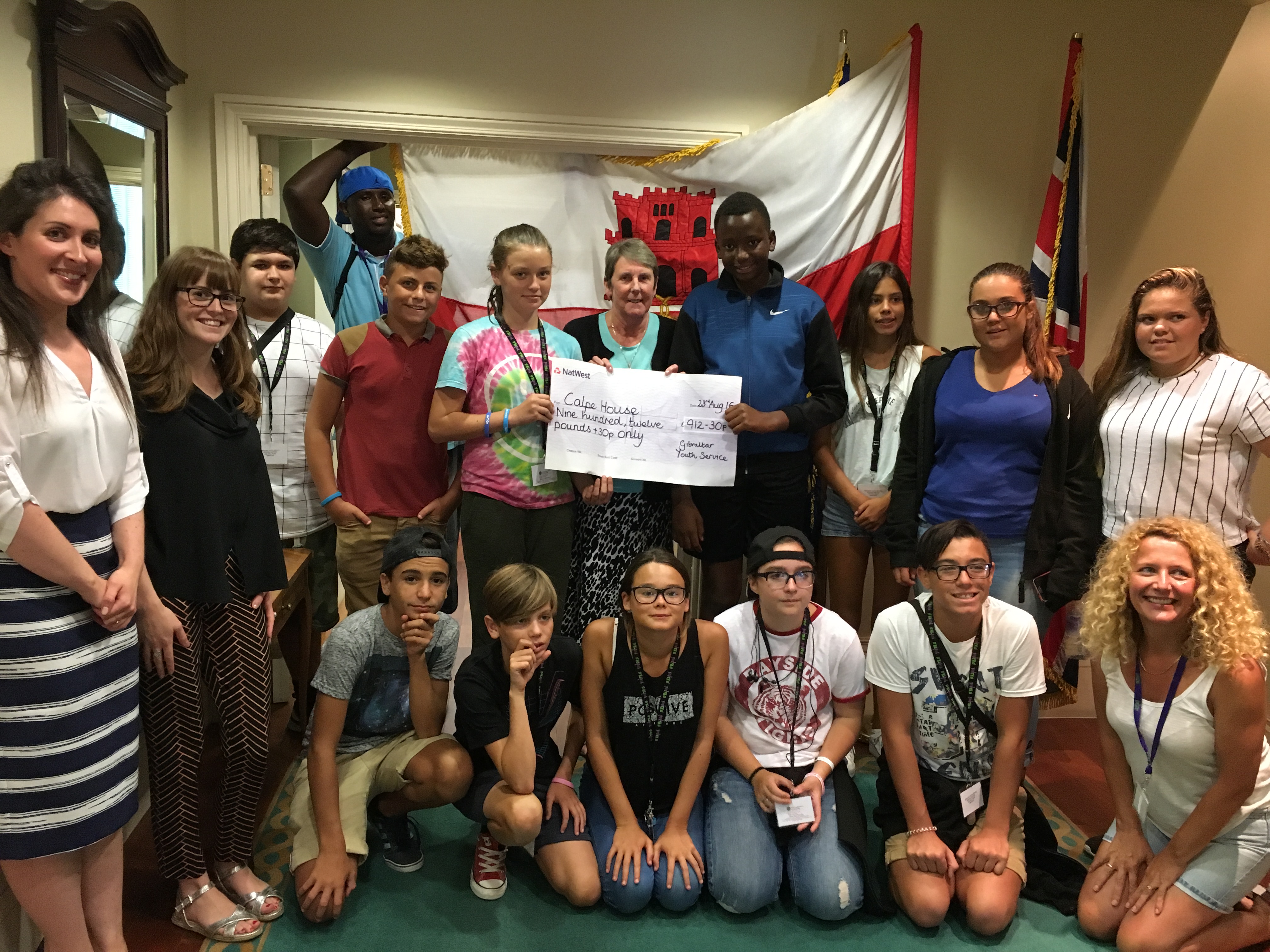 Cheque presented to Beverley Black, Trustee – Centre