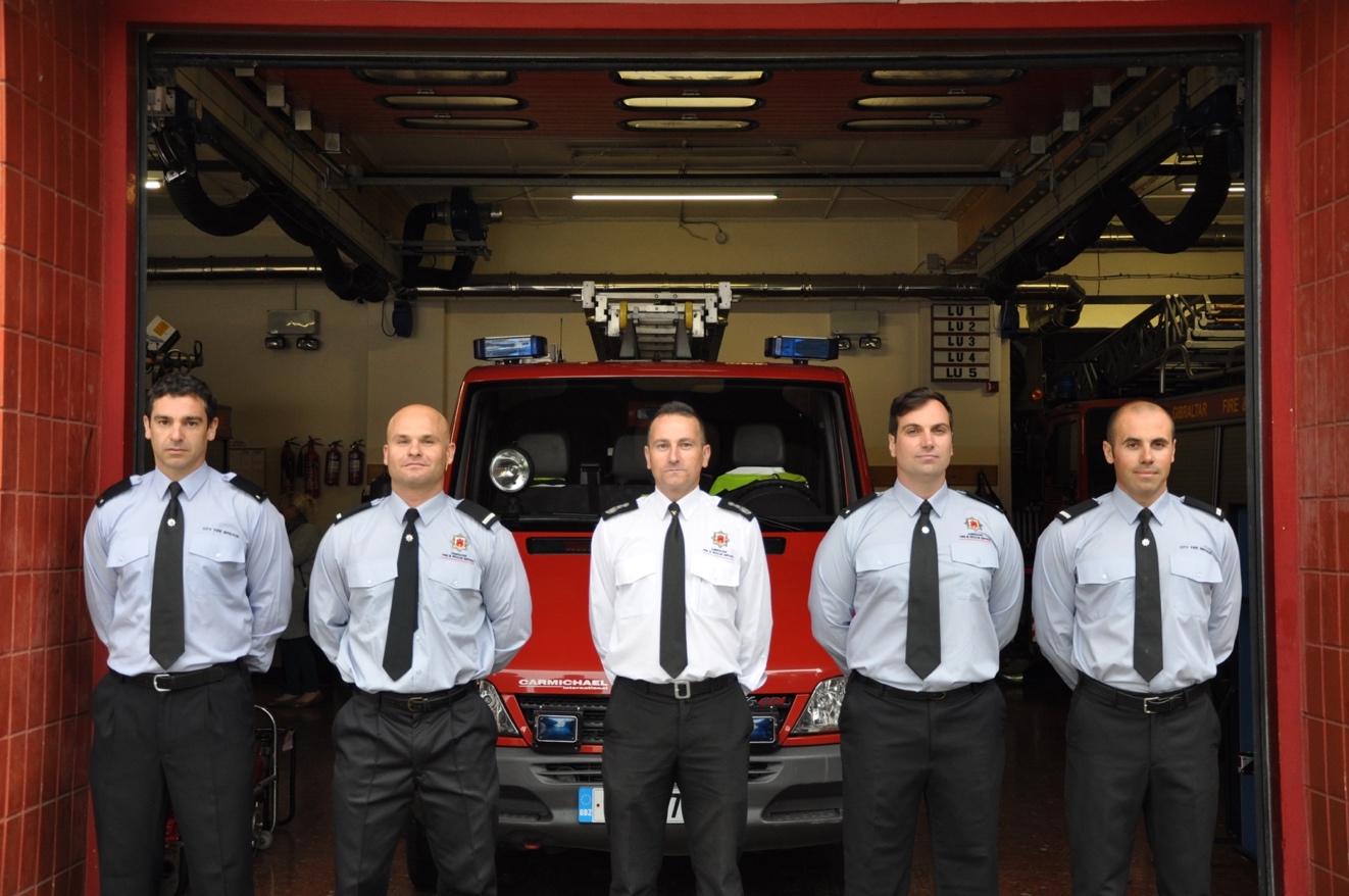 From Left to Right: Leading Firefighter Chisum Sanchez, Leading Firefighter Frank Baglietto, CFO Anthony Yusifredo, Leading Firefighter Martin Posso & Leading Firefighter Dino Navarro.