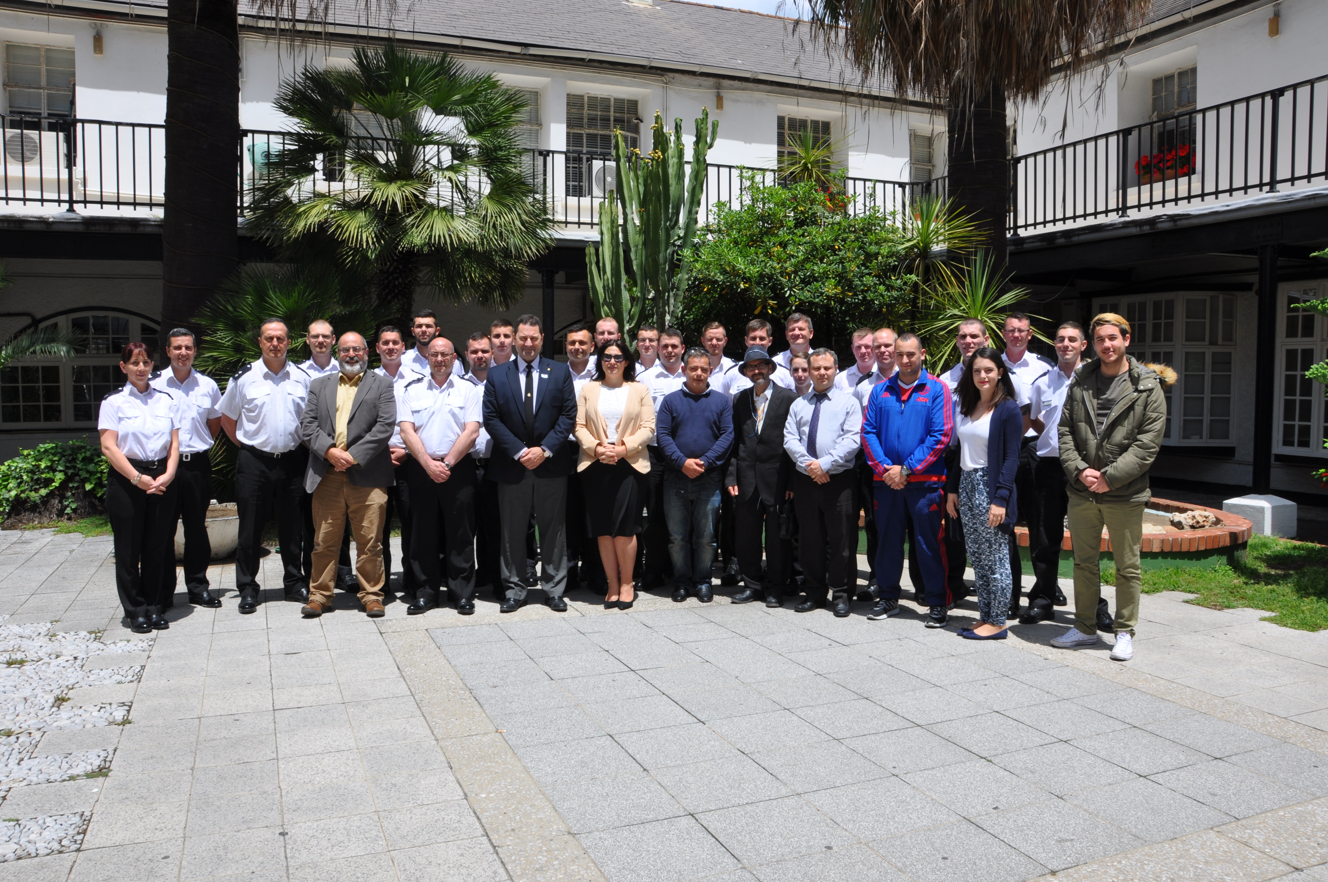 RGP Recruits, Training Staff and representatives of Stay Clean together with Commissioner Yome, Minister Sacramento and John Montegriffo from HMGoG’s Community Drugs & Alcohol Team