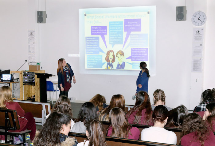 On World Social Work Day, Care Agency staff gave a series of presentation to students at Westside School.