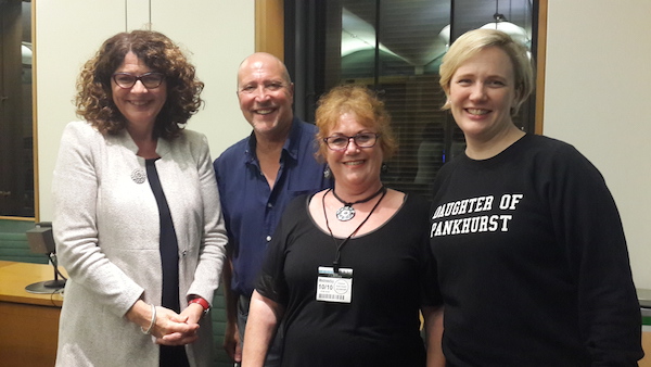 Left to right: Diana Johnson, Felix Alvarez, Moira Lombard, Stella Creasy