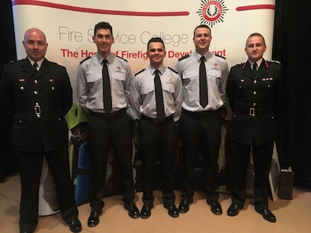 Divisional Officer Matthew Payas, Ff Liam Barton, Ff Stefan Gonzalez, Ff Justin Santos & Chief Fire Officer Anthony Yusifredo