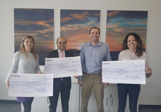 COO Steve Mumford with Joanna Hill (GDSG), Sunil Chandiramani (GDP&FA) and Chloe Weir (PACS)